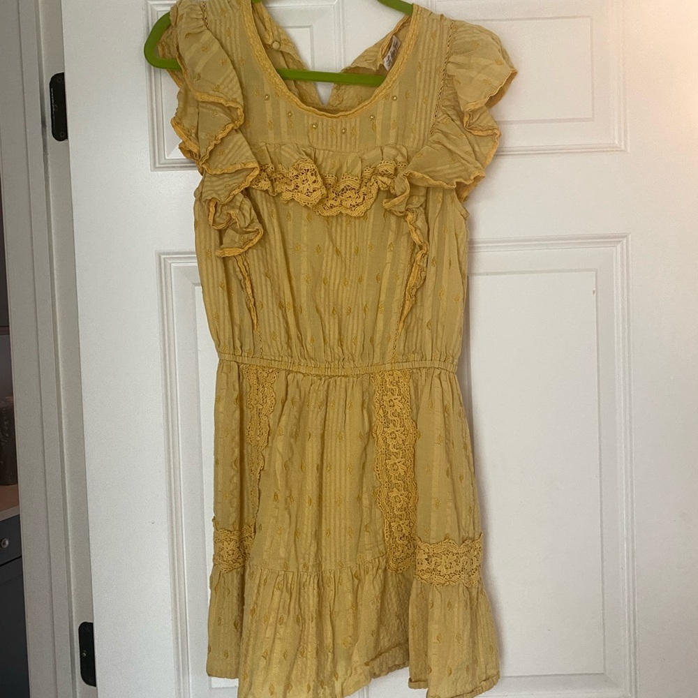 LoveShackFancy Yellow Mini Dress